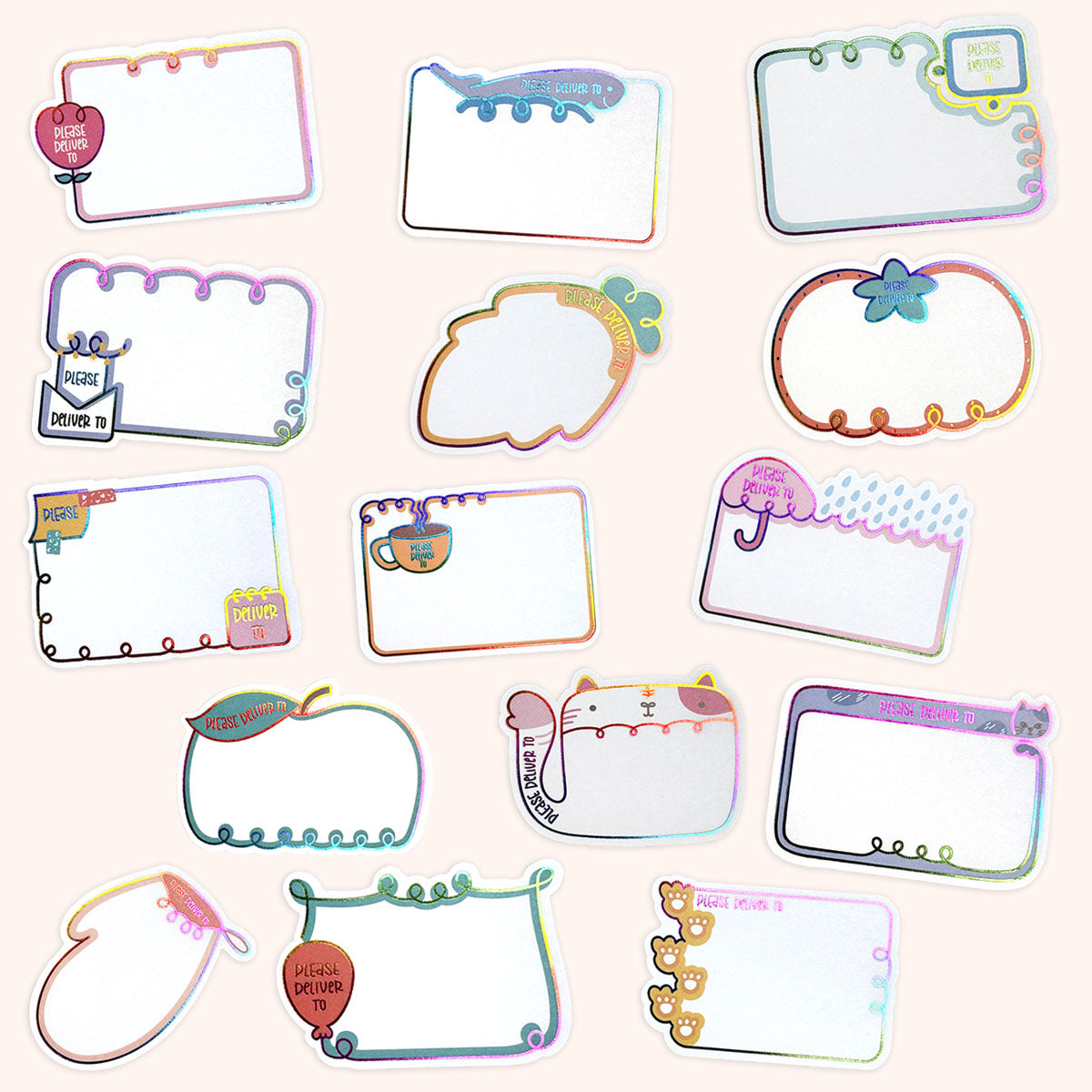  Happy Mail Rainbow Foil Mail Labels 15 Pack、mySite、ghnorth