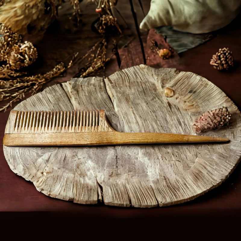 Wooden Neem Comb | Styling Tail Comb | Brown、mySite、camillekostekn