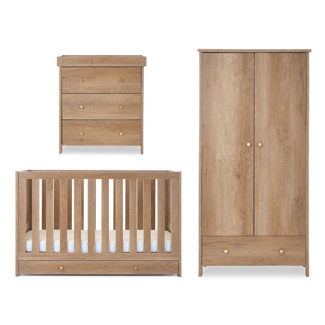  Obaby Nika 3 Piece Room Set & Under Drawer - Oak、mySite、merchandisen