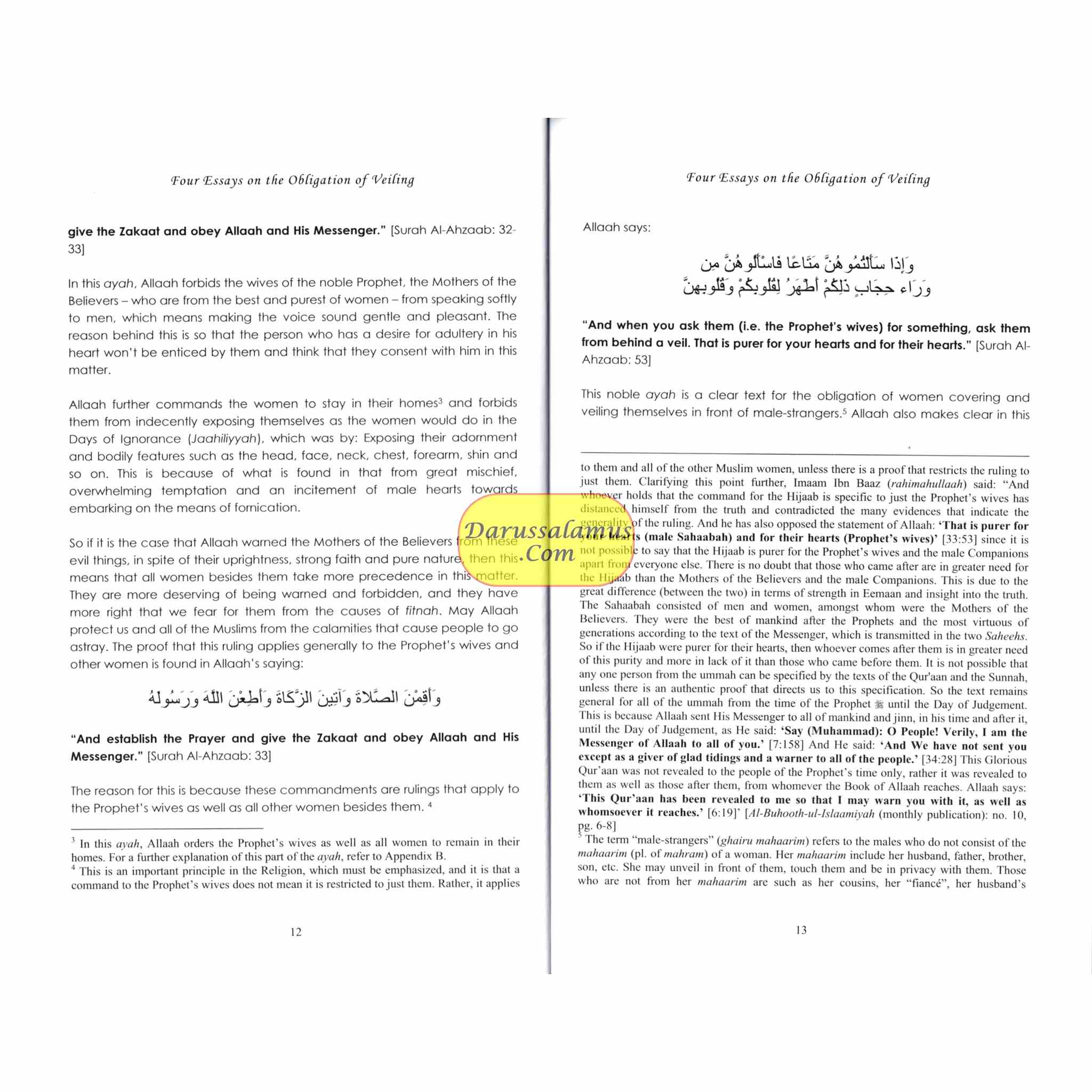 Four Essays on the Obligation of Veiling By Shaikh Ibn Baz、mySite、topwebapps