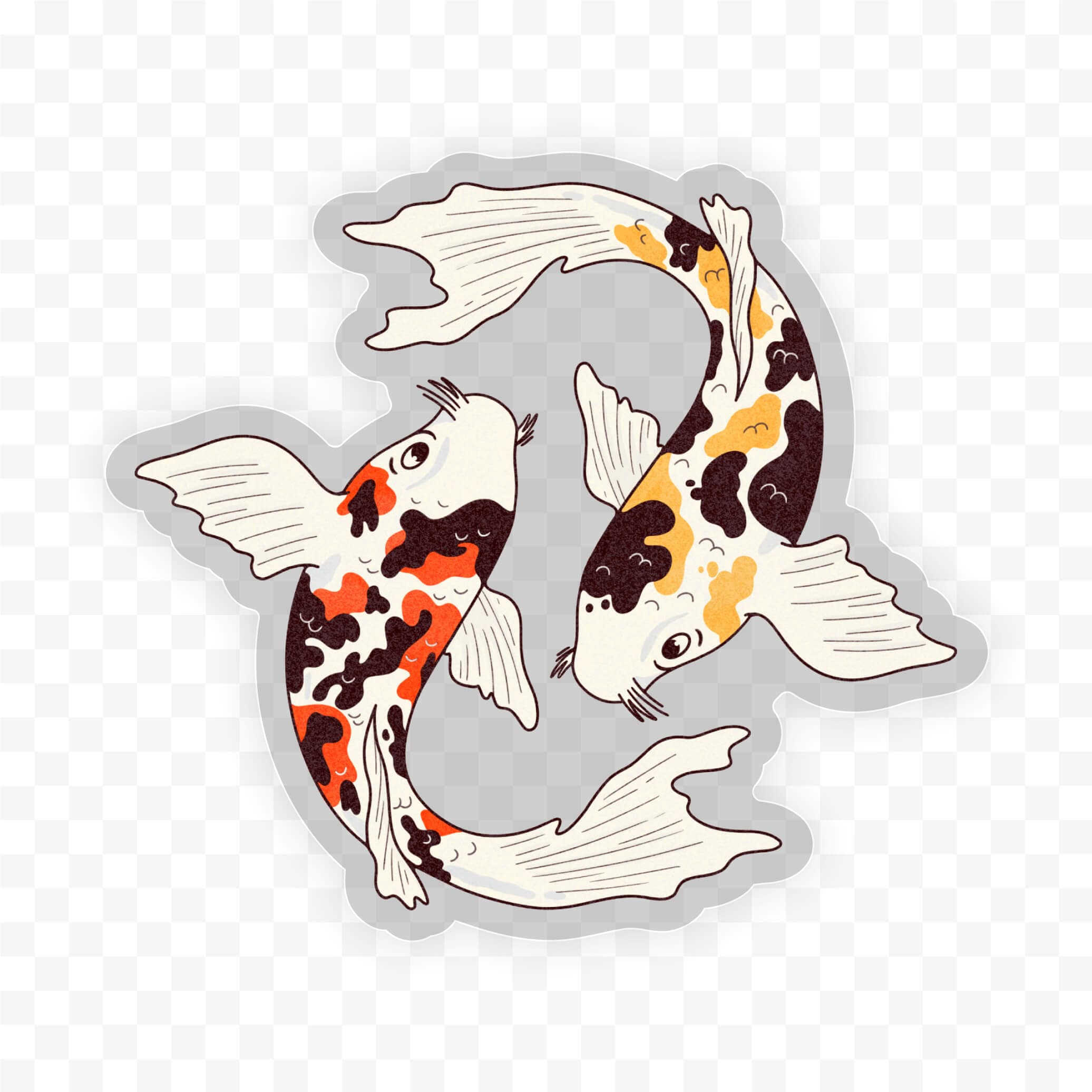  Koi fish yin & yang clear sticker、mySite、ghnorth