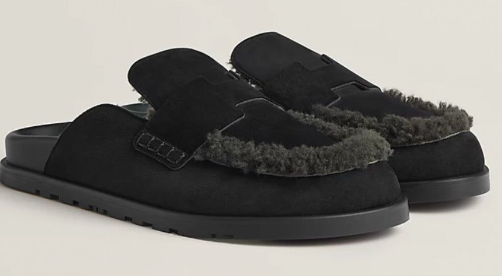 Hermes mule slides in balck、mySite、garminoutage.com