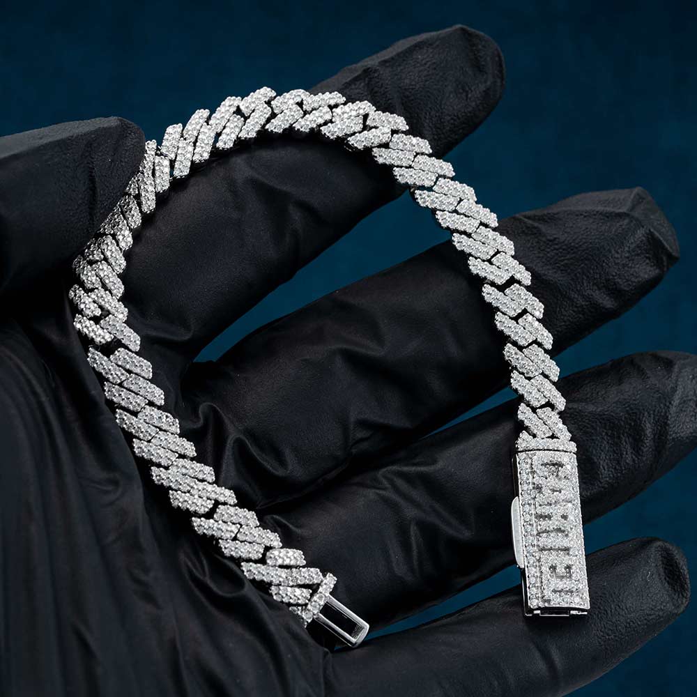 CUSTOM CLASP 8MM Moissanite Cuban Link Bracelet 14K Gold、mySite、hinf8tx79