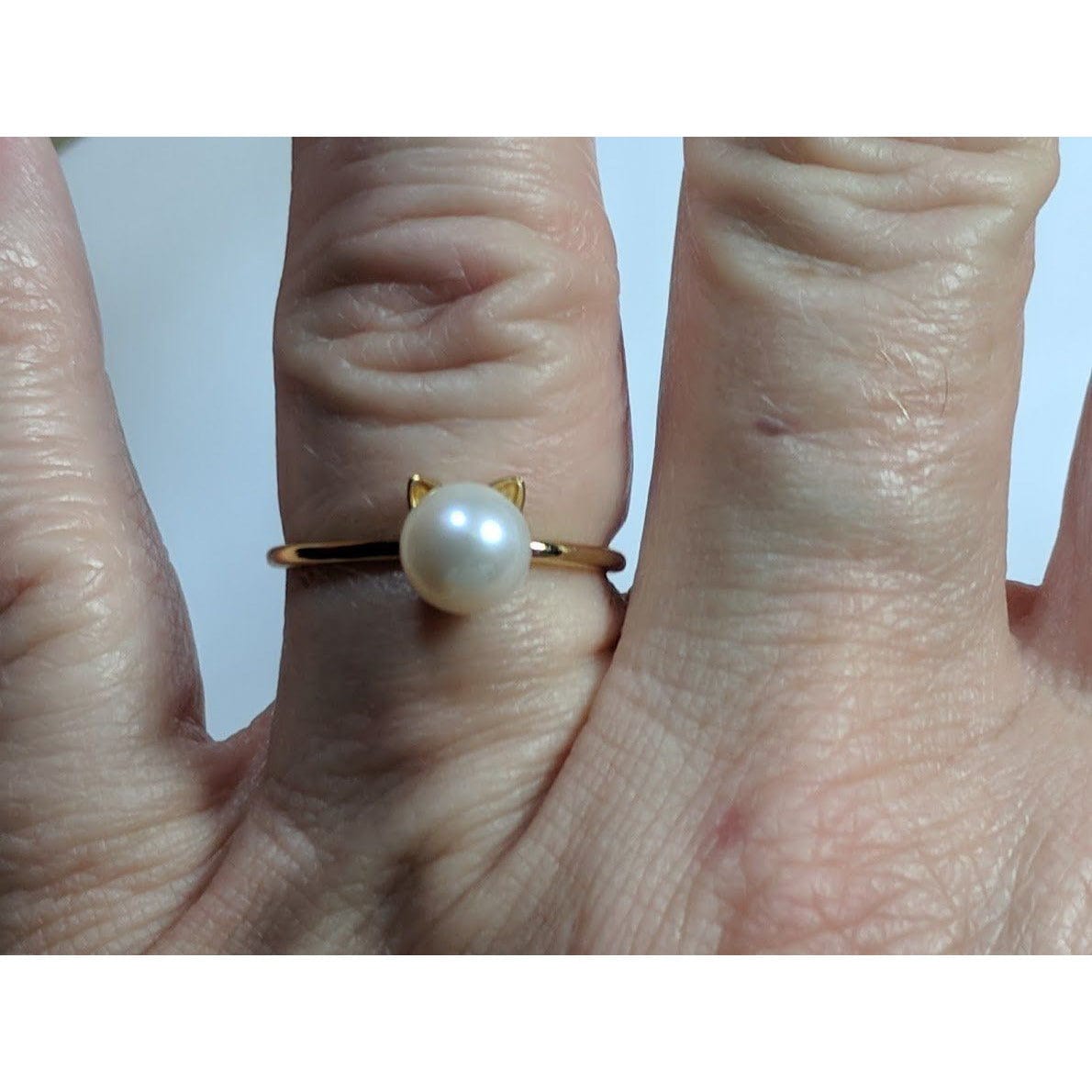 Pearl Cat Jewelry Necklace Earrings - Gold Plated Sterling Silver, so CUTE!、mySite、g9winljtr