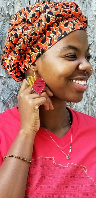 Leaf African Print Ankara Pre-tied Modu Hat-DP3844PT、mySite、solidvoid