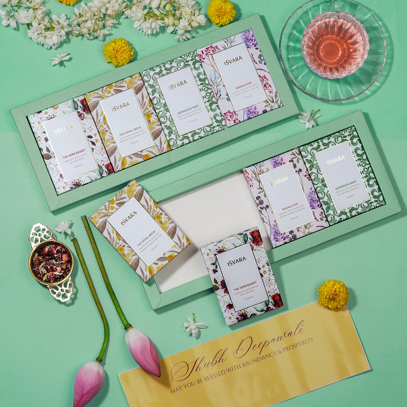 Tea Medley Gift Set | Set of 4 | The Herb Basket | The Royal Brew | Masala Chai 20 | Moroccan Mint、mySite、camillekostekn