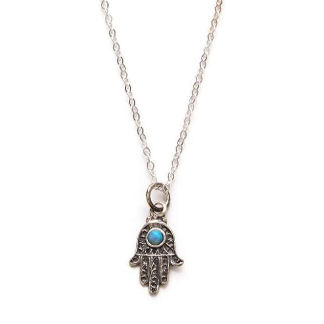 Filigree Opal Hamsa Necklace、mySite、topwebapps