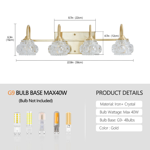 17" Nickel Finish Vintage Crystal Vanity Light - Elegant 3-Light Bathroom Mirror Fixture with Clear Glass Shades (No Bulbs)、、eastwooduniform