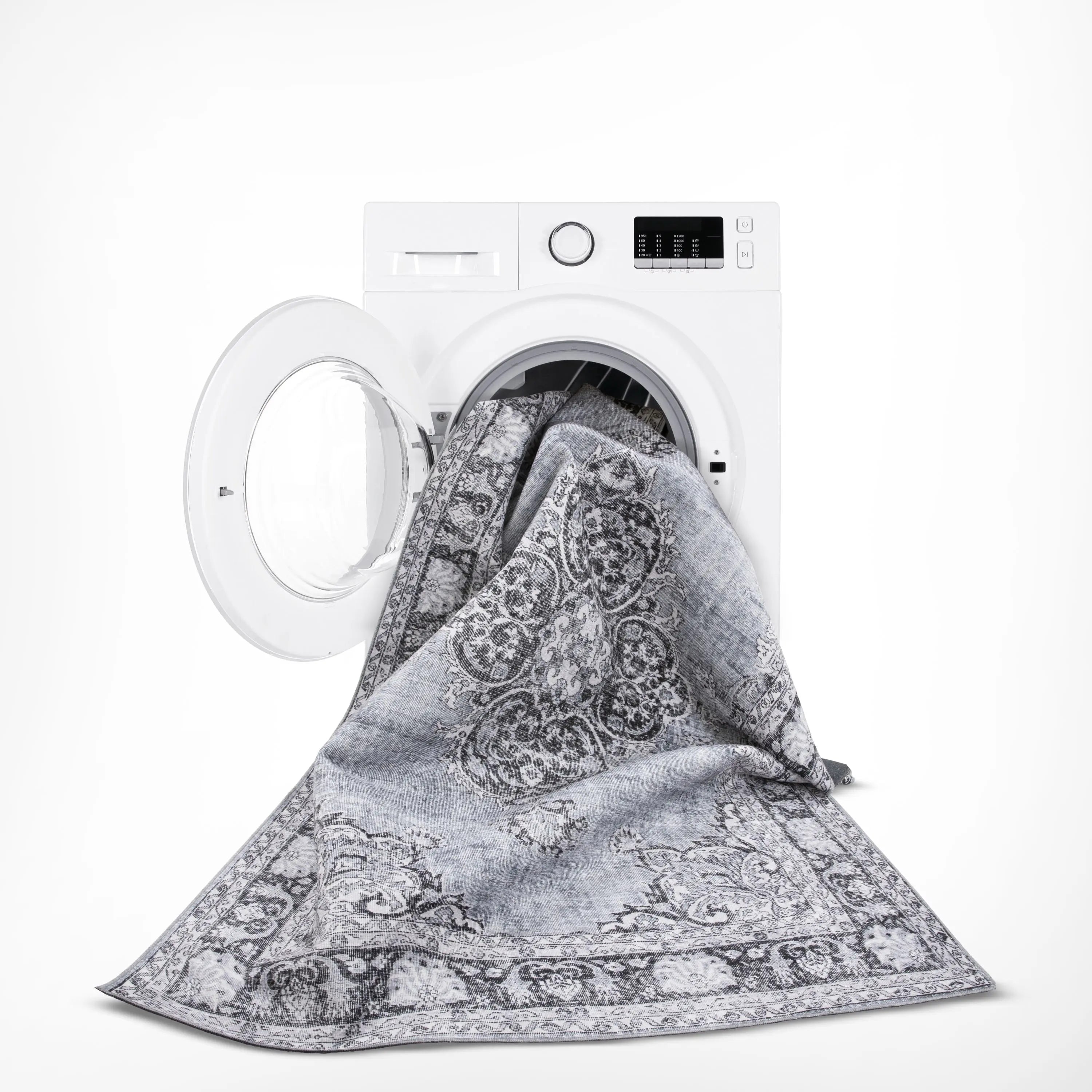 Tarifa Vintage Bohemian Medallion Grey Machine Washable Rug、mySite、gigharbornorthrealestate