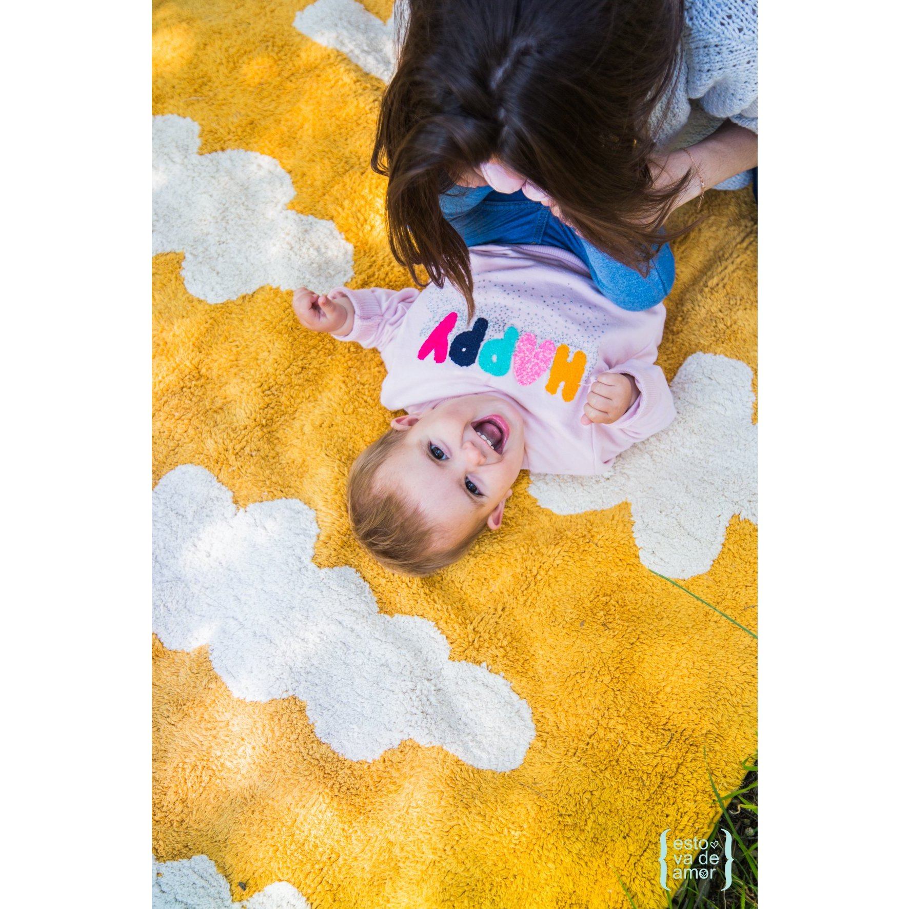 Clouds Mustard Machine Washable Area Rug、mySite、gigharbornorthrealestate