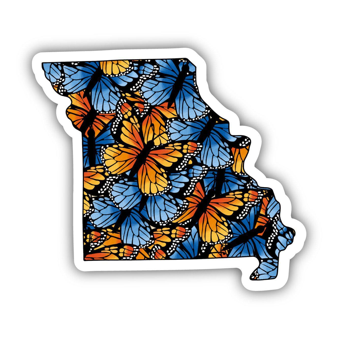  Missouri Butterfly Pattern Sticker、mySite、elrpsem3k