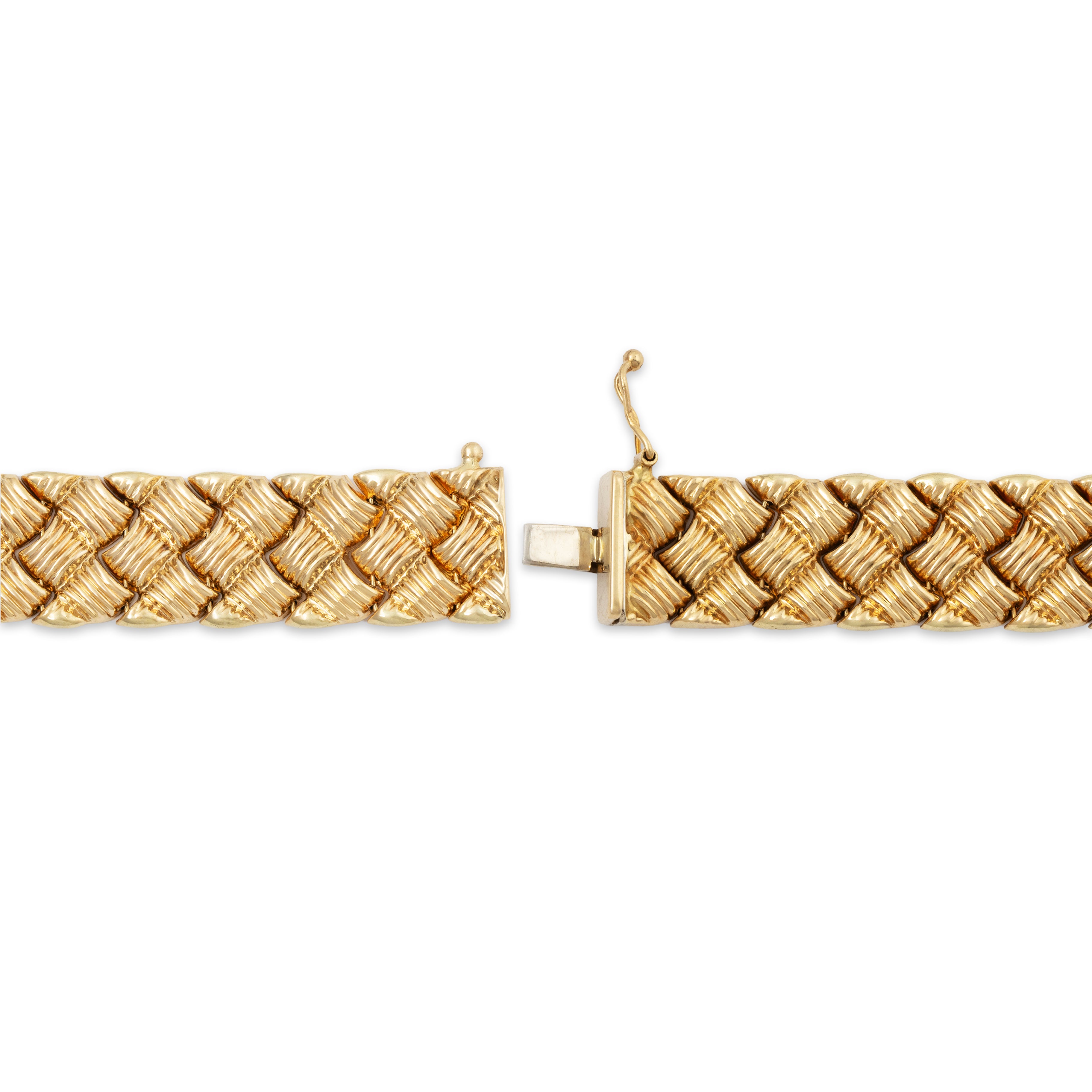 Vintage 14k Yellow Gold Basket Weave Link Bracelet 7、mySite、hinf8tx79