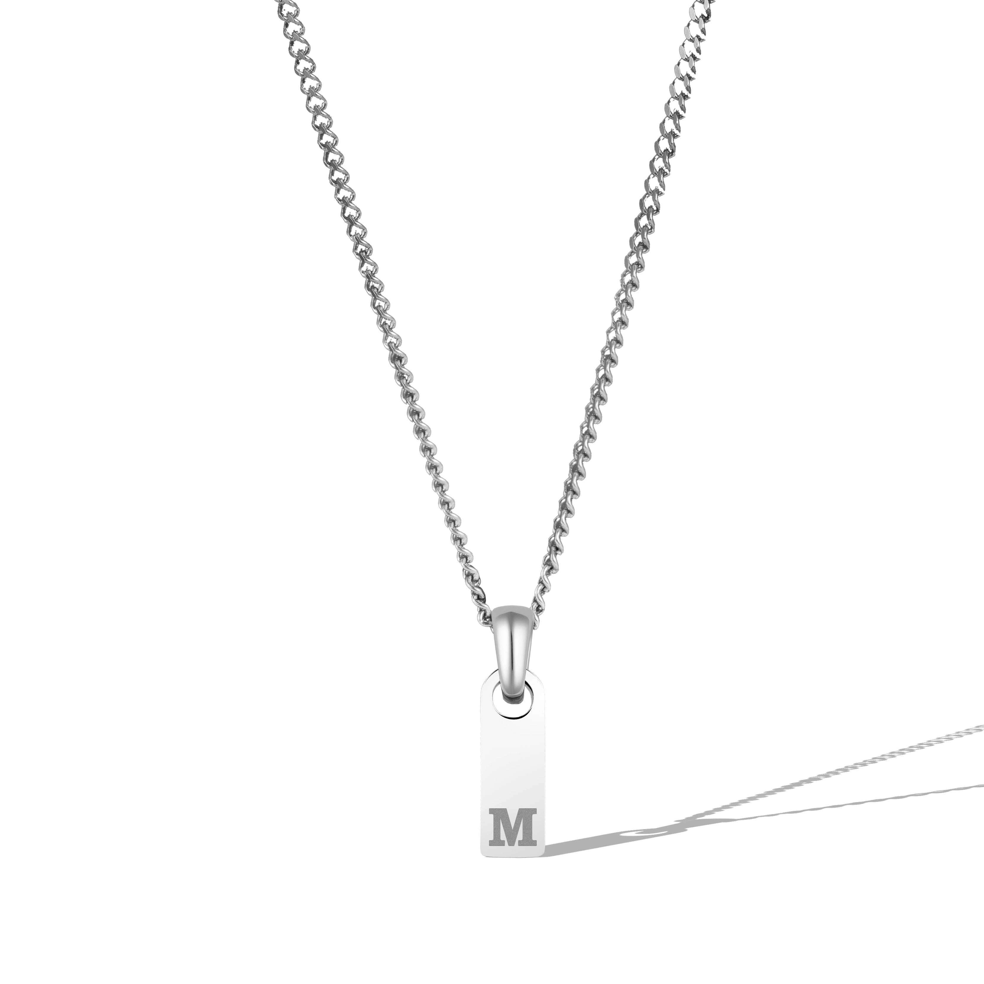 Initial Tag Necklace - Silver、mySite、botmansion