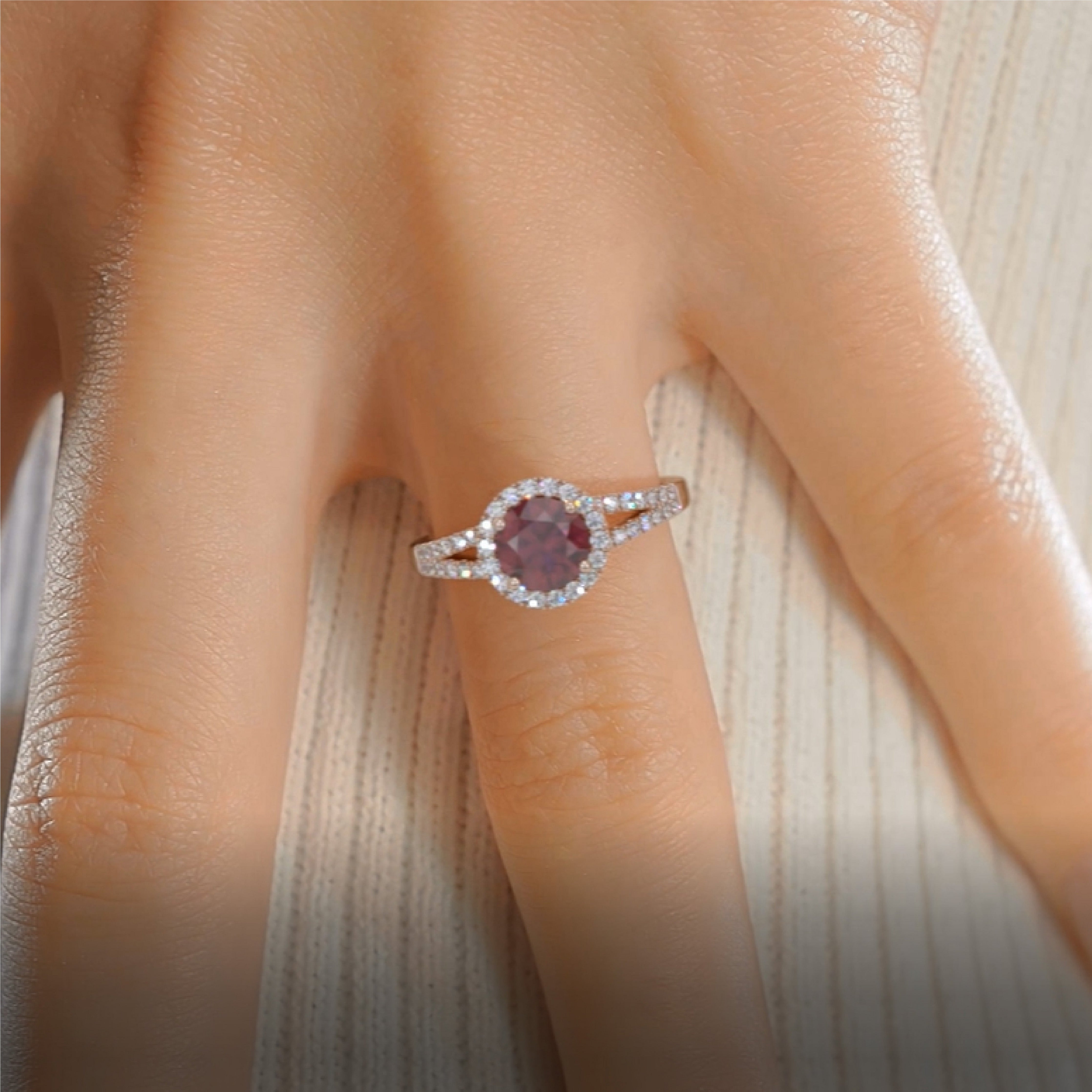 Hazel Gemstone & Diamonds Ring (1.25 Carat) -14K Rose Gold、mySite、hinf8tx79