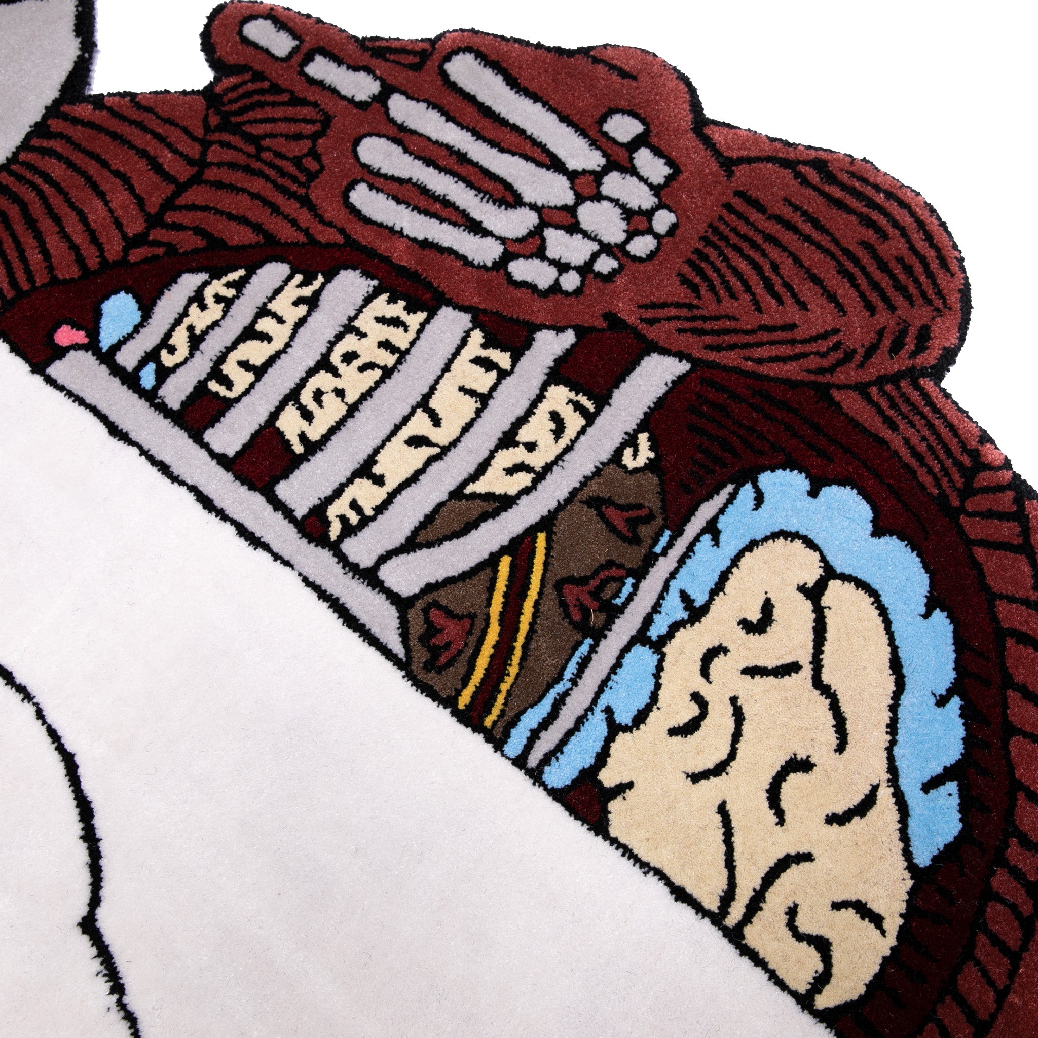  Nermal Anatomy Rug (White/Red)- 6ft、mySite、merchandisen