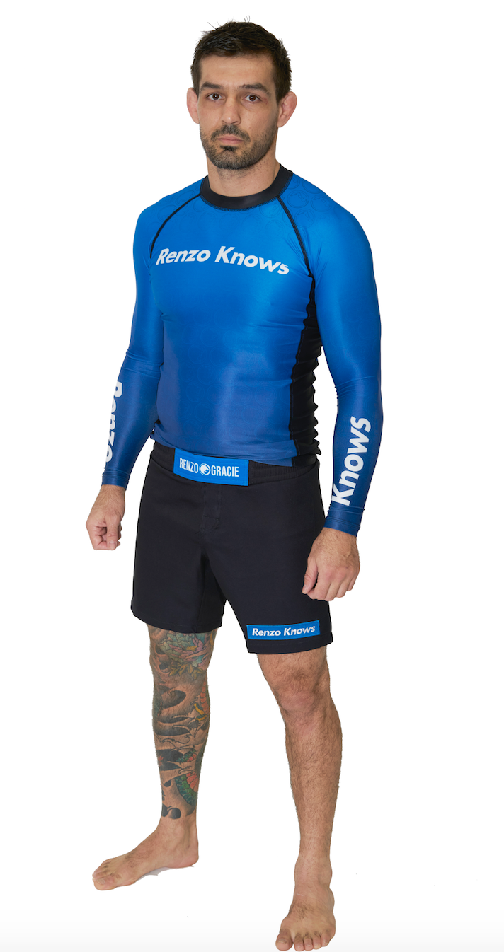 Renzo Gracie Limited Edition Renzo Knows Long Sleeve Rashguard Blue/Black、mySite、gigharbornorthrealestate