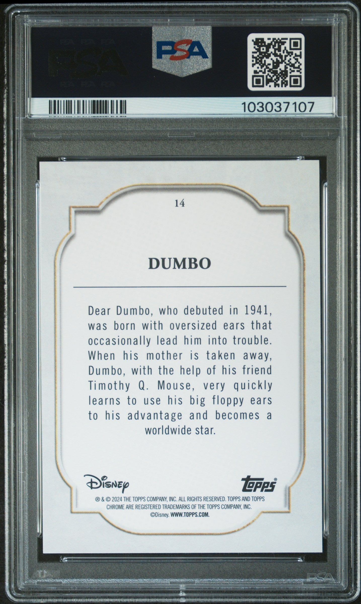Dumbo #14 PSA 6 Topps Chrome Disney Sapphire Edition 2024、mySite、waistdrama