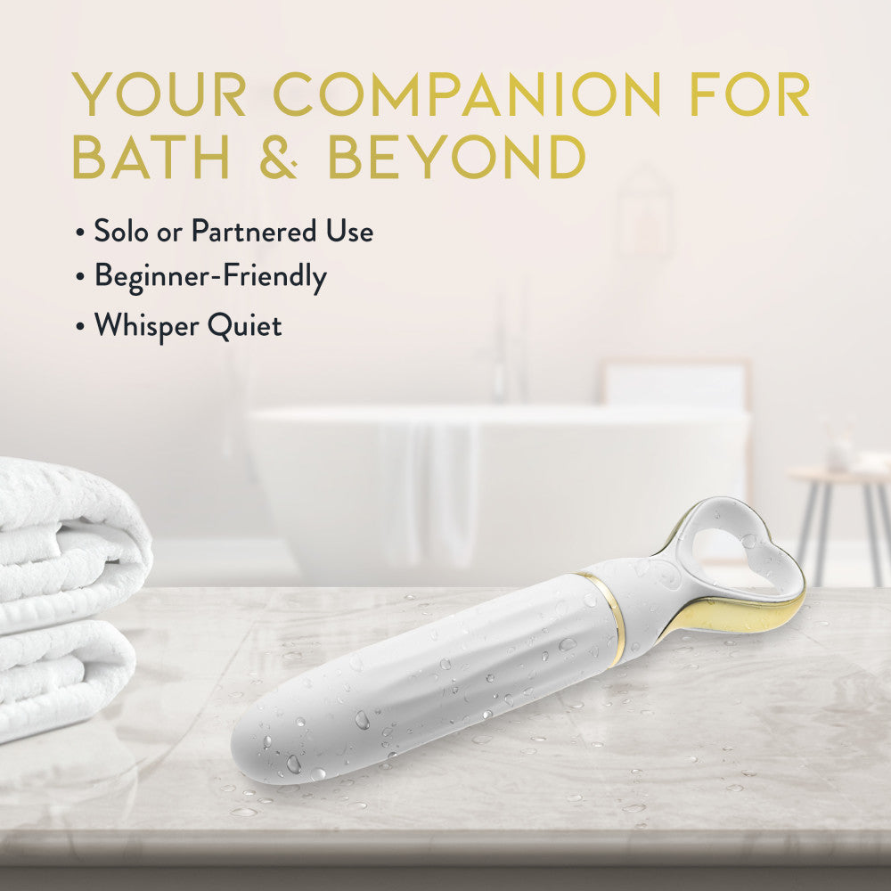 Delice™ By Blush® | Heartthrob Silicone Bullet Vibrator With Heart-Shaped Handle – White Bouquet、mySite、bottomscart