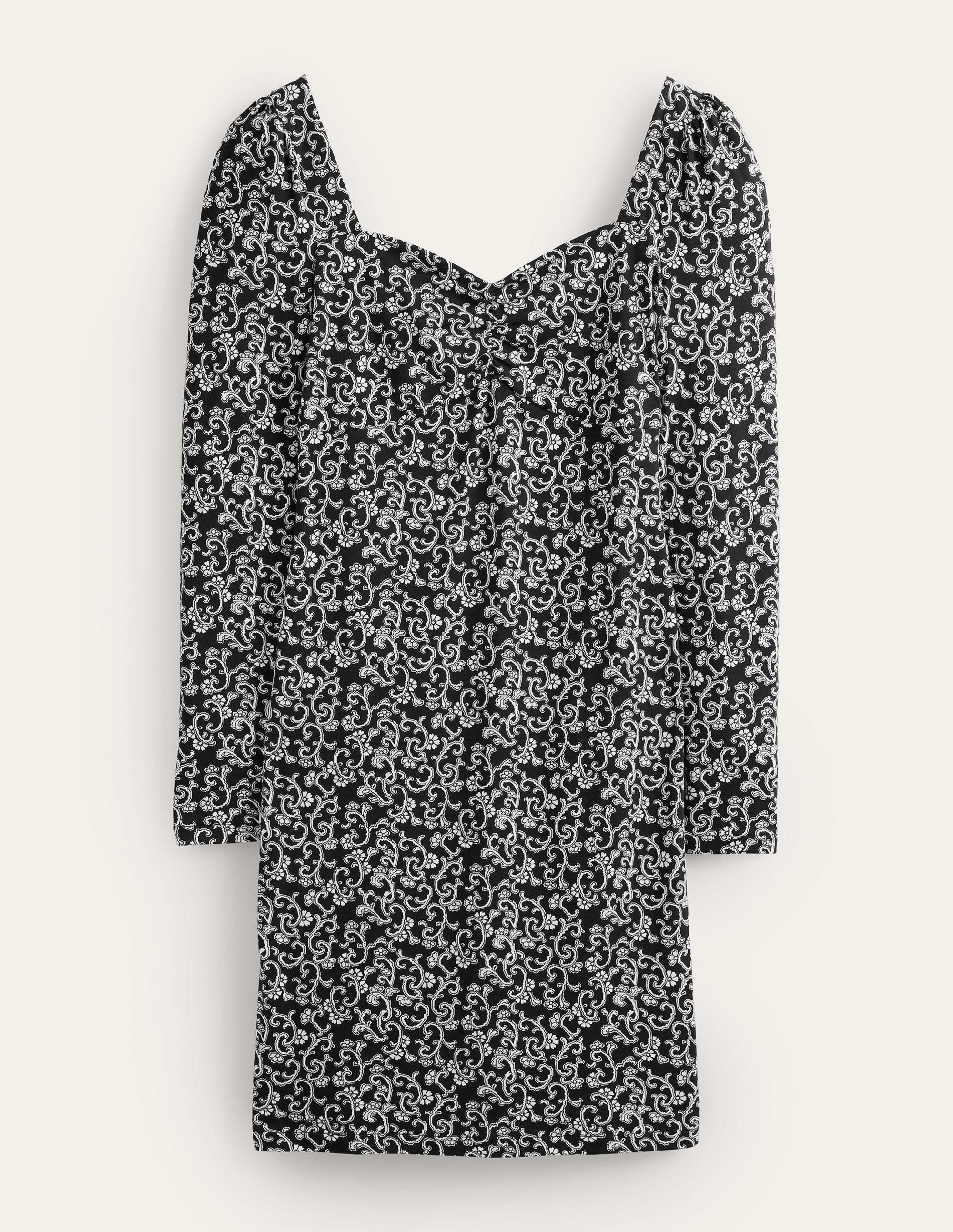  Sweetheart Jersey Mini Dress-Black, Swirl Sprig、mySite、ashleygrahame