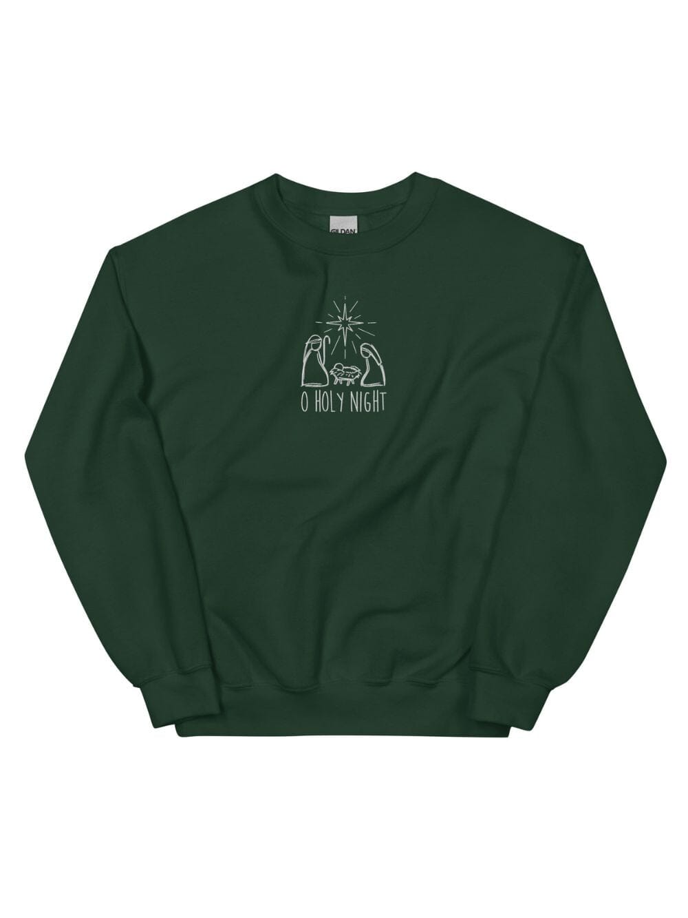 O Holy Night Nativity Heavy Blend Women's Crewneck Embroidered Sweatshirt、mySite、camillekostekn