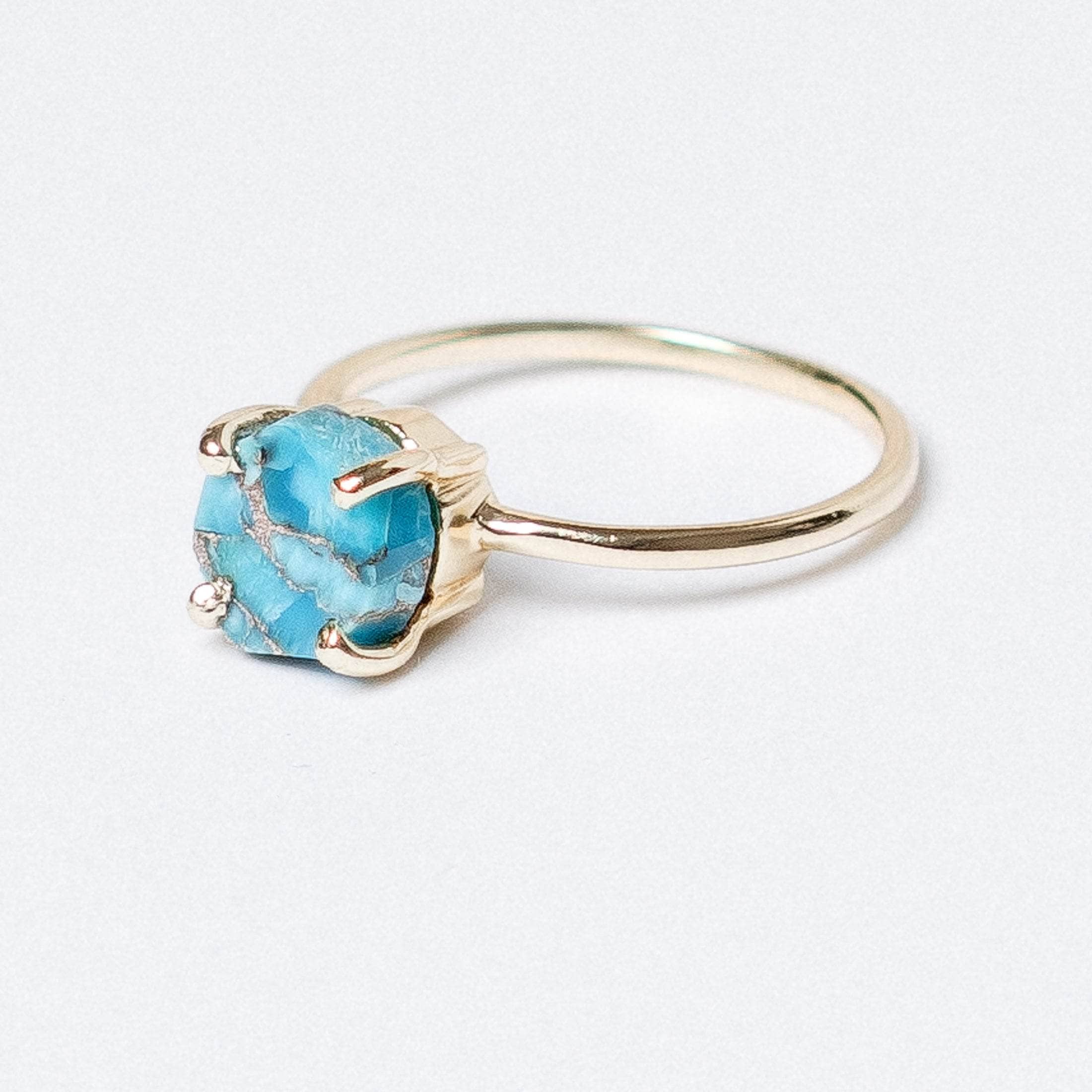 Natural Turquoise Raw Freeform Gold or Silver Ring、mySite、hinf8tx79
