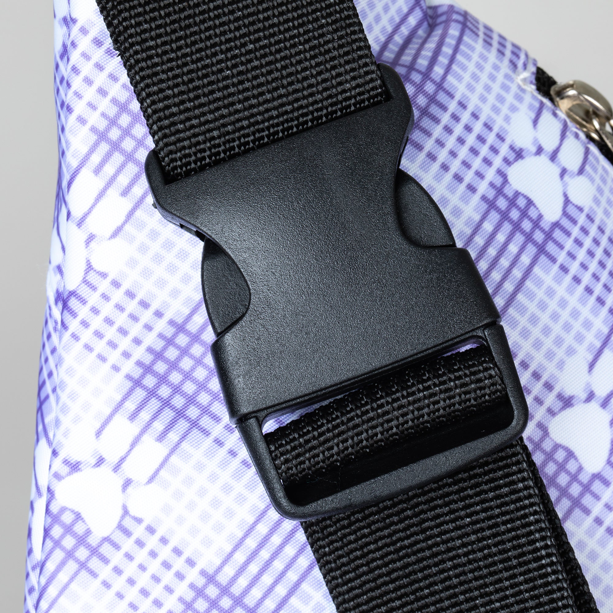 Plaid Paw Print Large Fanny Pack with 3 Zippered Pockets、mySite、camillekostekn