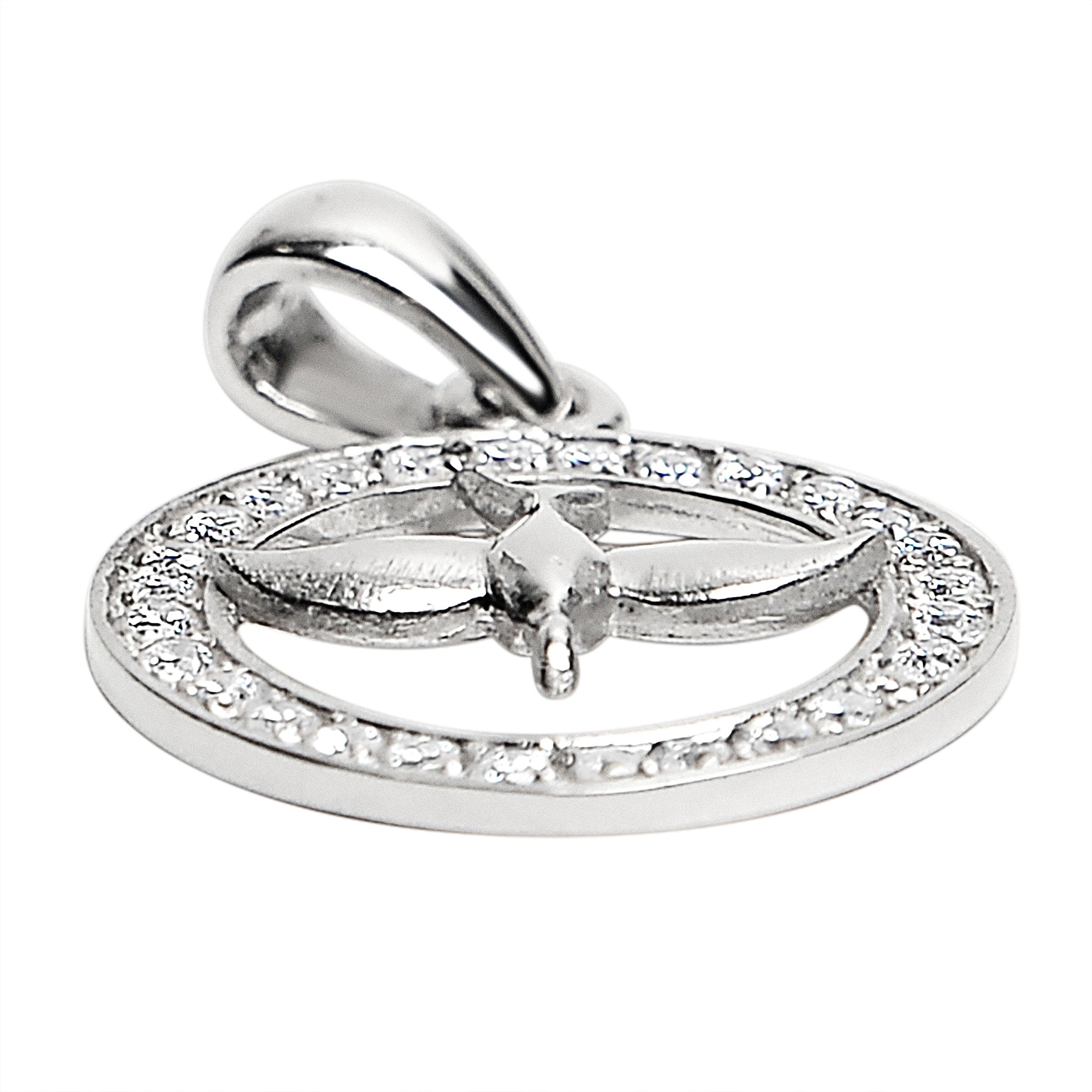 Sterling Silver CZ Circled Dove Pendant / SSP0186、mySite、dreamappss