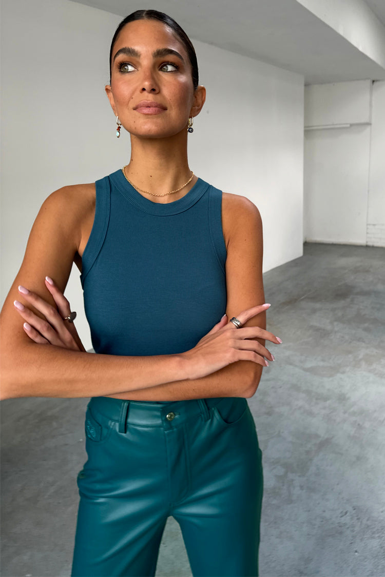 Teal Rib Tank Top、mySite、solidvoid