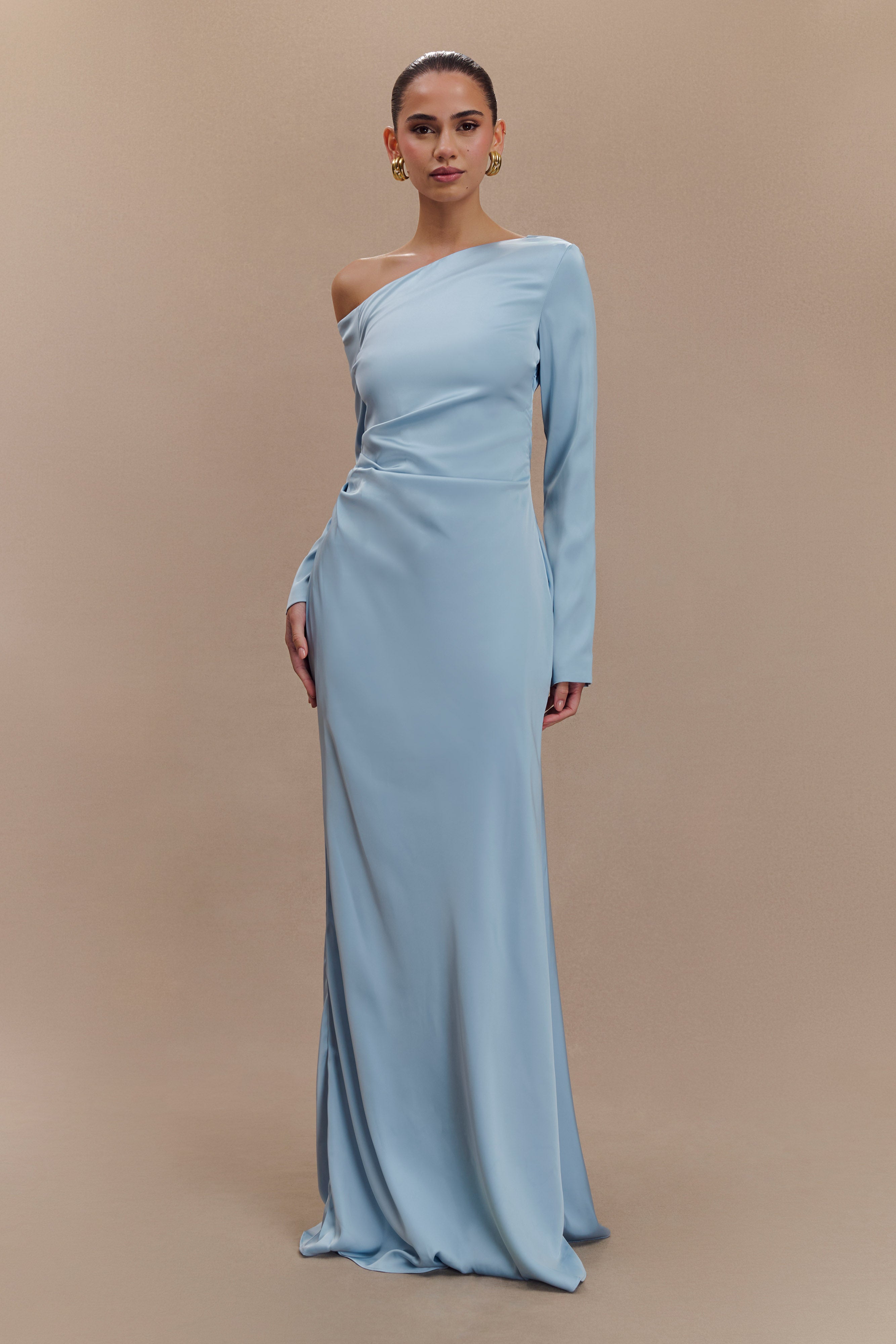 Avery Long Sleeve Maxi Dress - Cornflower Blue、mySite、solidvoid