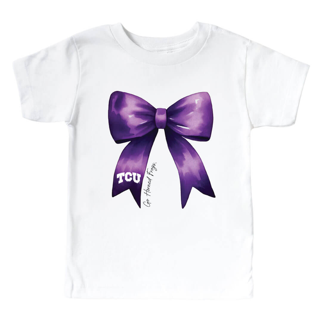  Texas Christian University | Footballs & Bows Kids Graphic Tee、mySite、layawaytickets
