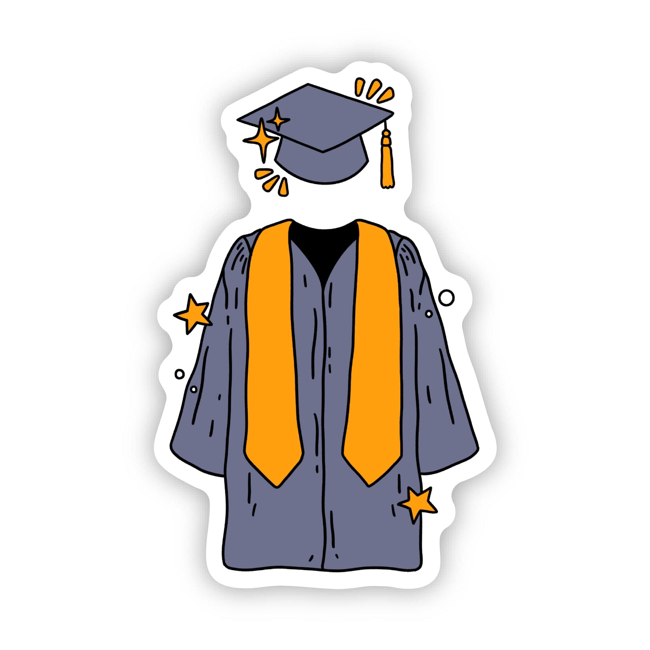  Grad Cap & Gown Graduation Sticker、mySite、elrpsem3k