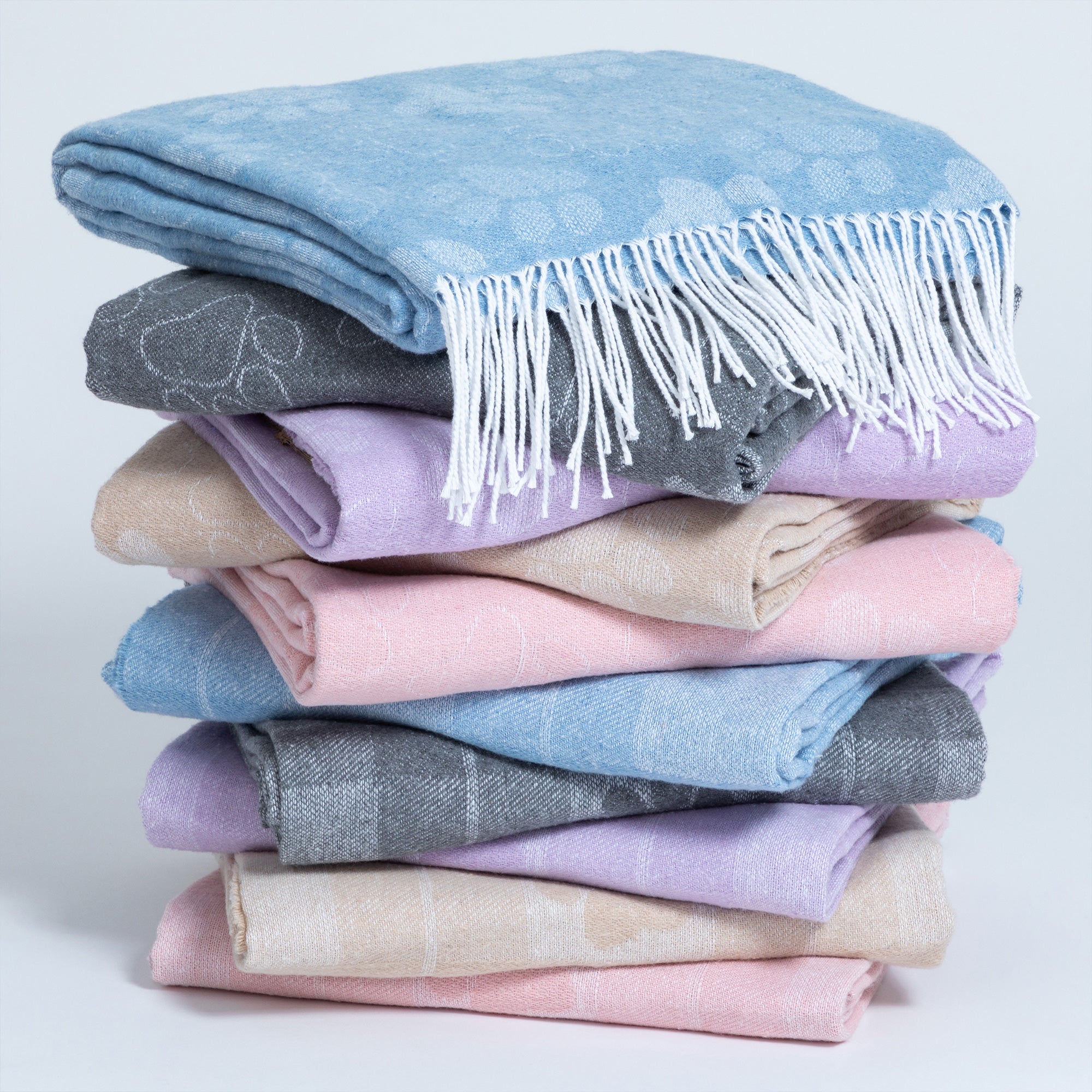 Ukrainian Cotton Blend Paw Throw Blanket with Fringe、mySite、camillekostekn