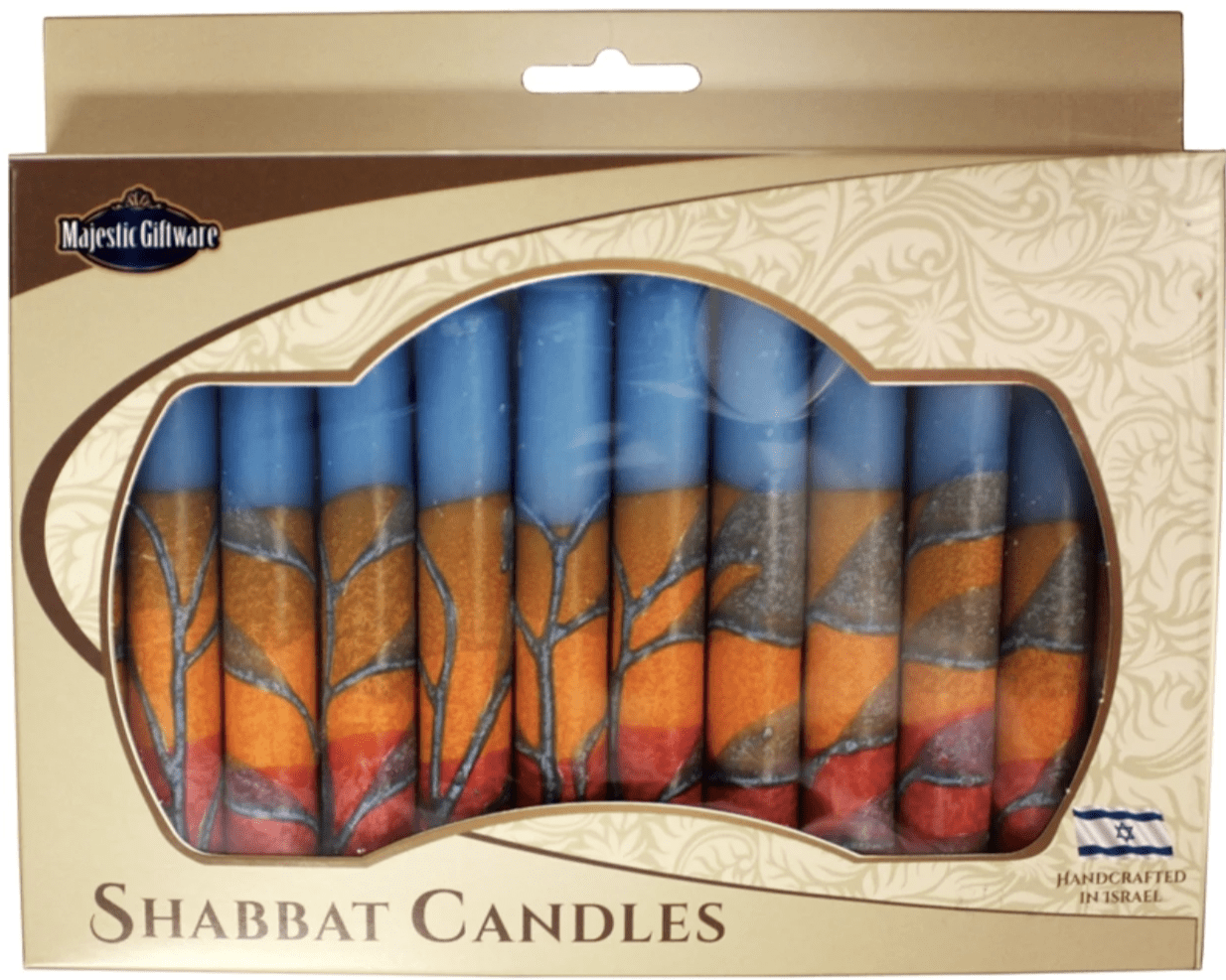 Israeli Hand-Crafted Harmony Turquoise Shabbat Candles | Set of 12、mySite、topwebapps