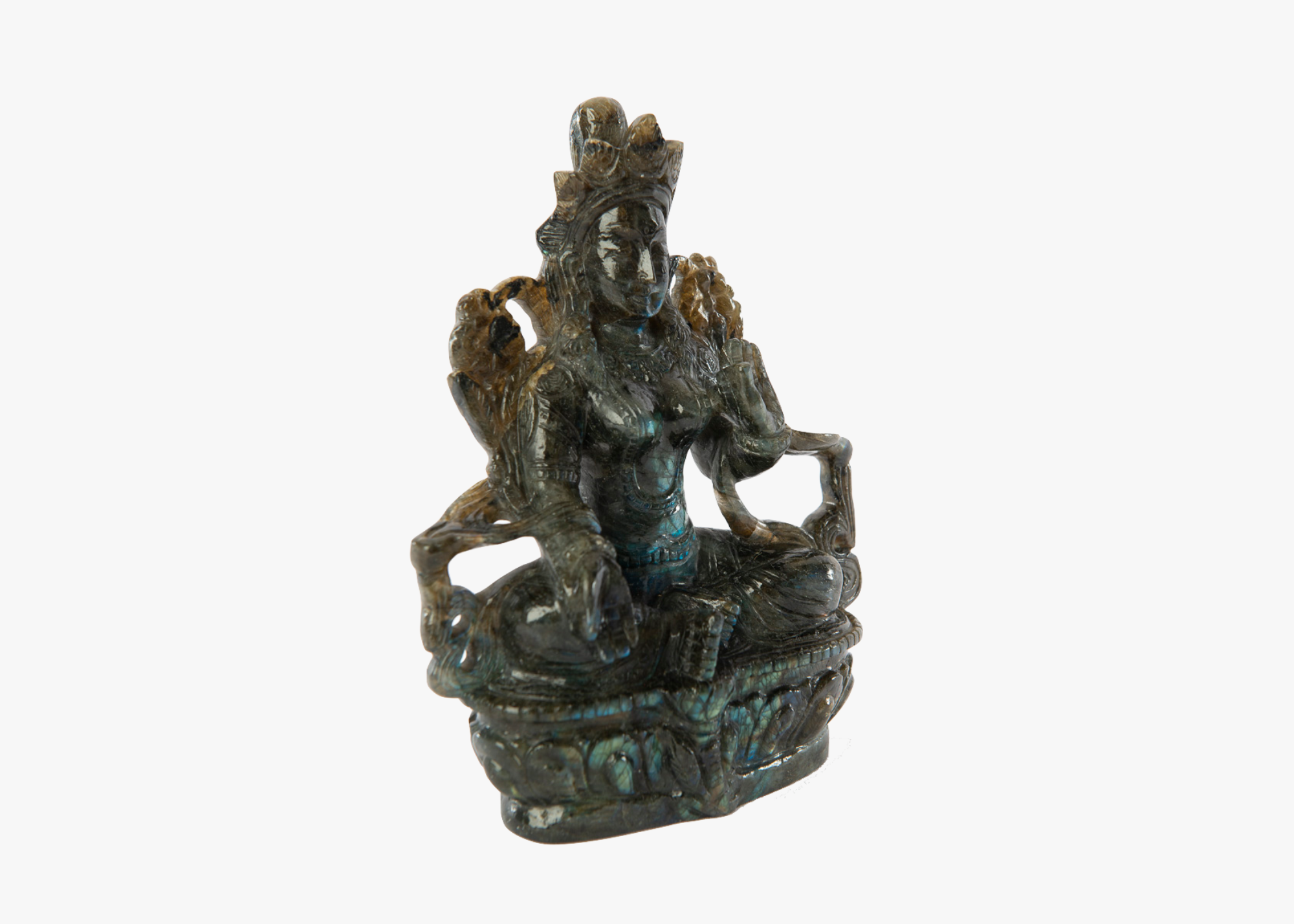 Green Tara Statue - Labradorite (Small, 18cm)、mySite、topwebapps