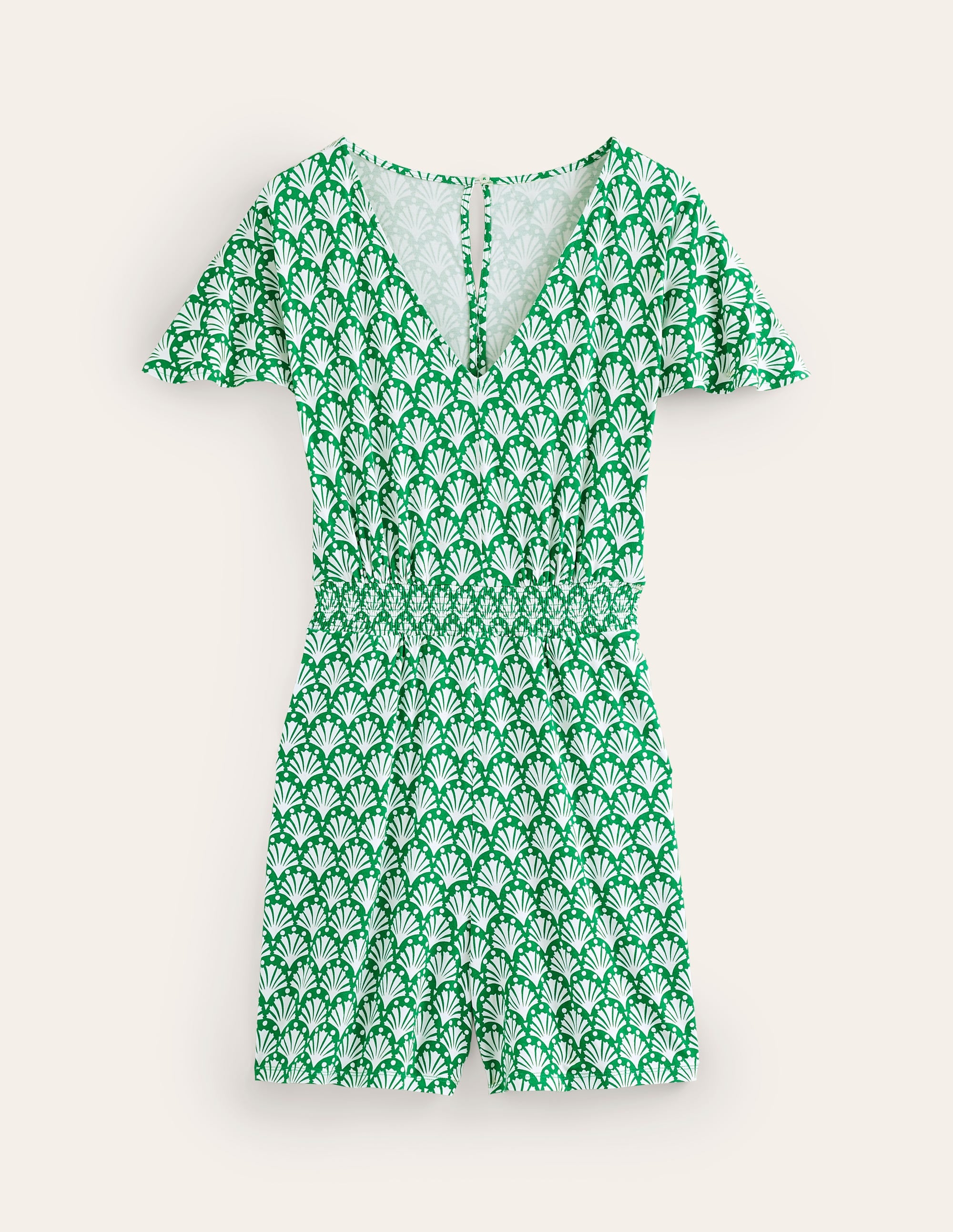  Smocked Jersey Playsuit-Green Tambourine, Shells、mySite、ashleygrahame