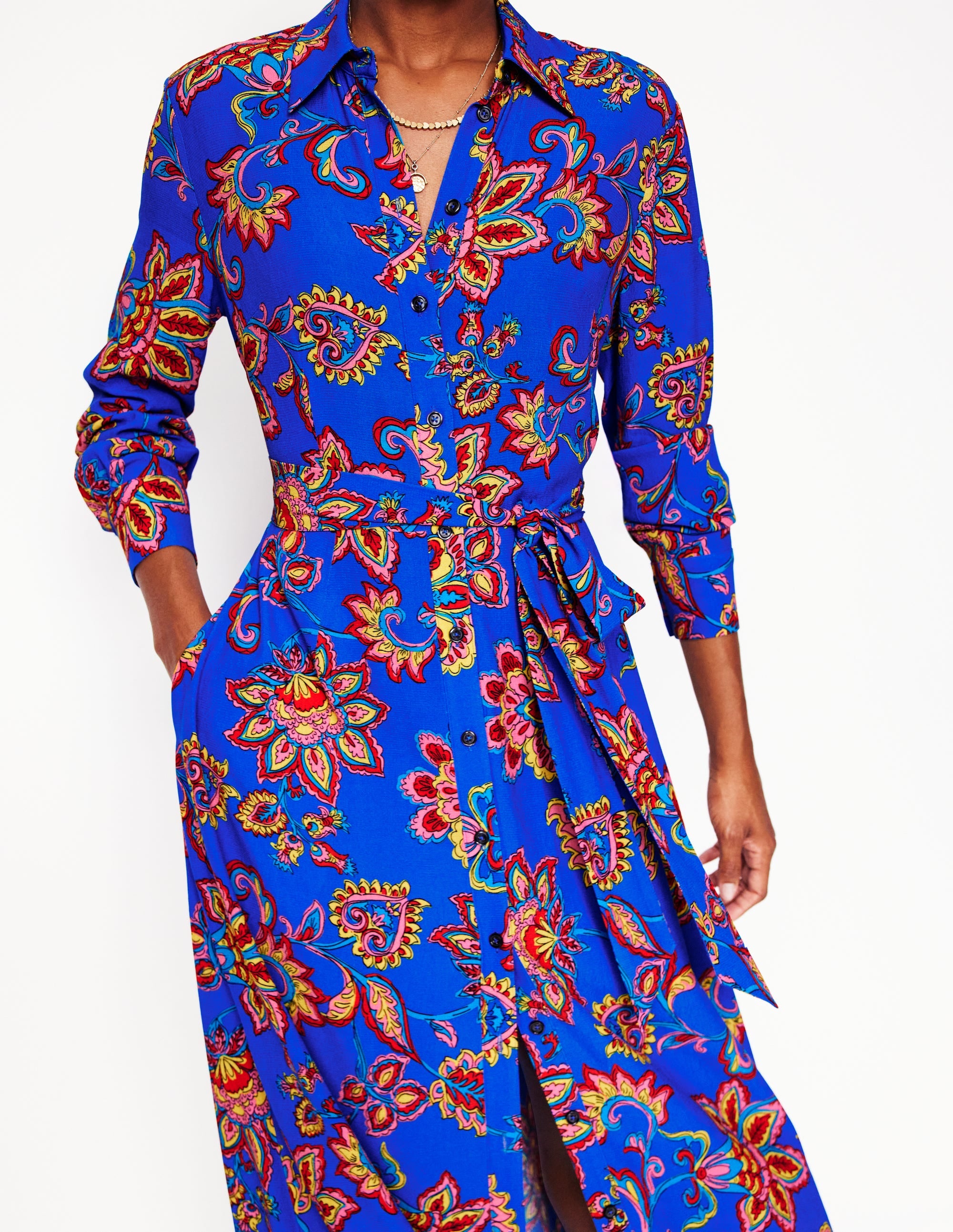  Kate Midi Shirt Dress-Gallery Blue, Whimsical Vine、mySite、ashleygrahame