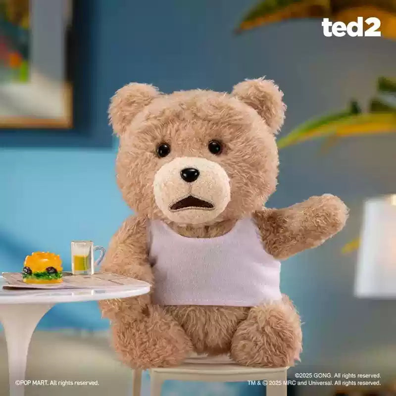  POP MART Ted2 Teddy Bear Action Plush Pendant、mySite、greenlandpopulation