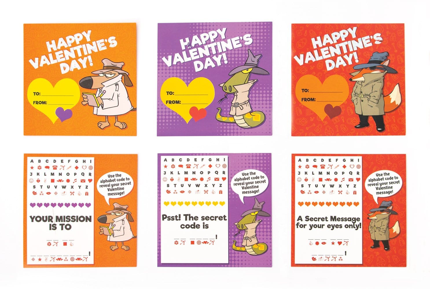  Valentine Cards Set - Secret Coded Messages、mySite、ghnorth