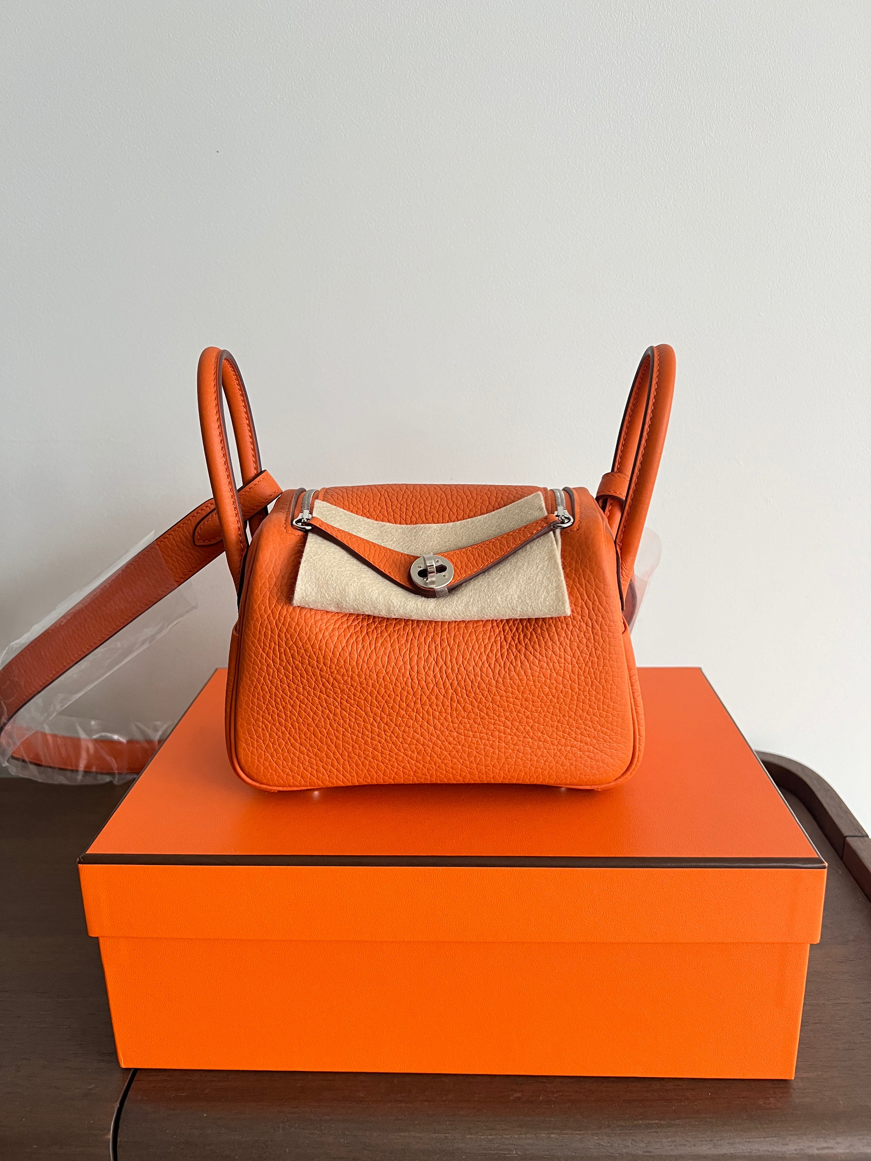 Hermès Mini Lindy Orange Clemence PHW、mySite、garminoutage.com
