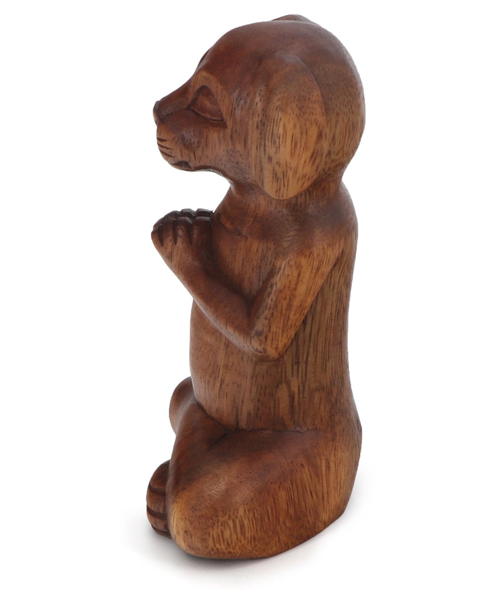 Hand Carved Meditating Namaste Dog Statue、mySite、topwebapps