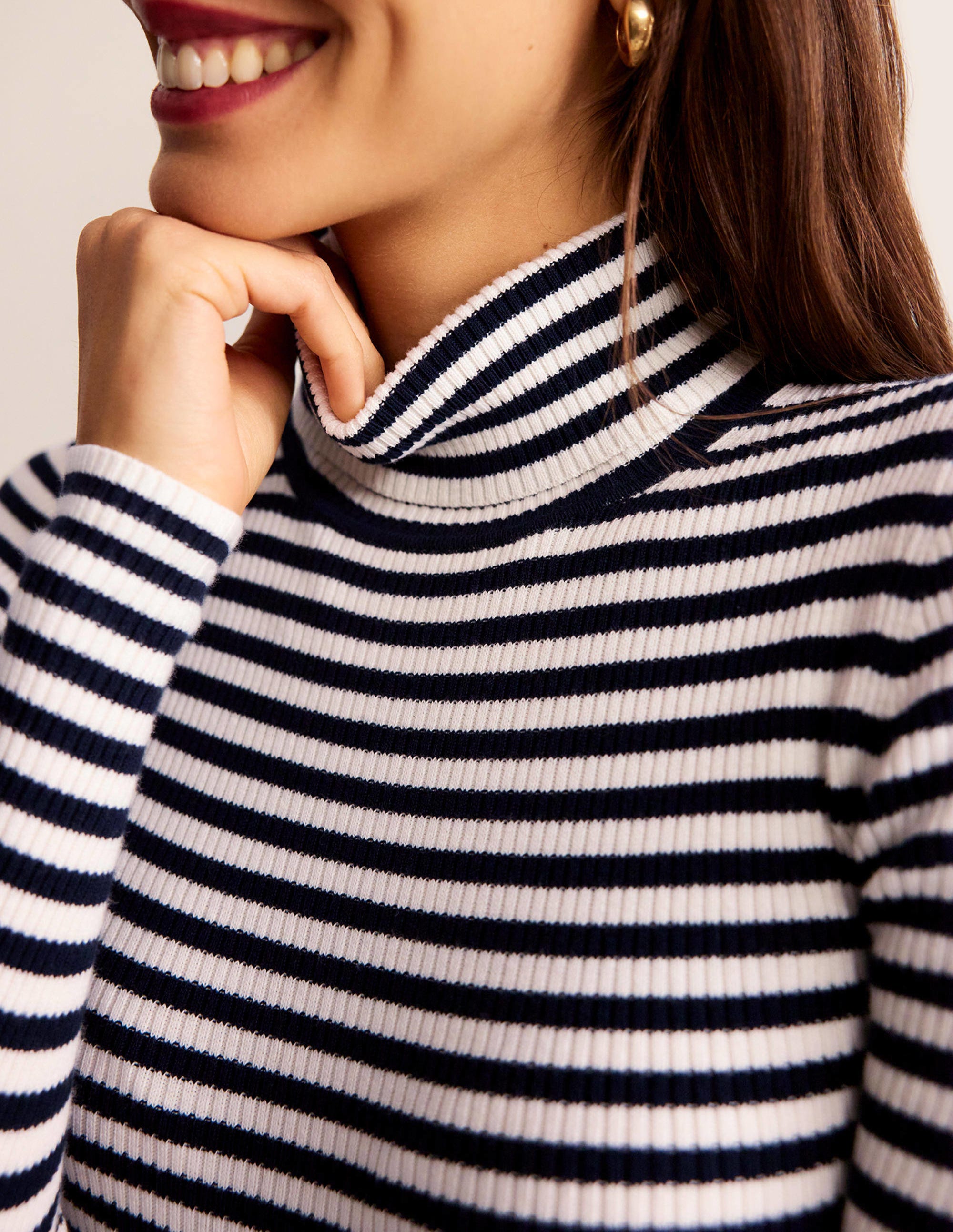  Catriona Roll Neck Jumper-Navy and Ivory、mySite、ashleygrahame