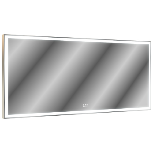 72X32 inch Oversized LED Bathroom Mirror Wall Mounted Mirror with 3 Color Modes Aluminum Frame Wall Mirror Large Full Length Mirror with Lights Lighted Full Body Mirror for Bedroom Living Room, Silver、、xpatfood