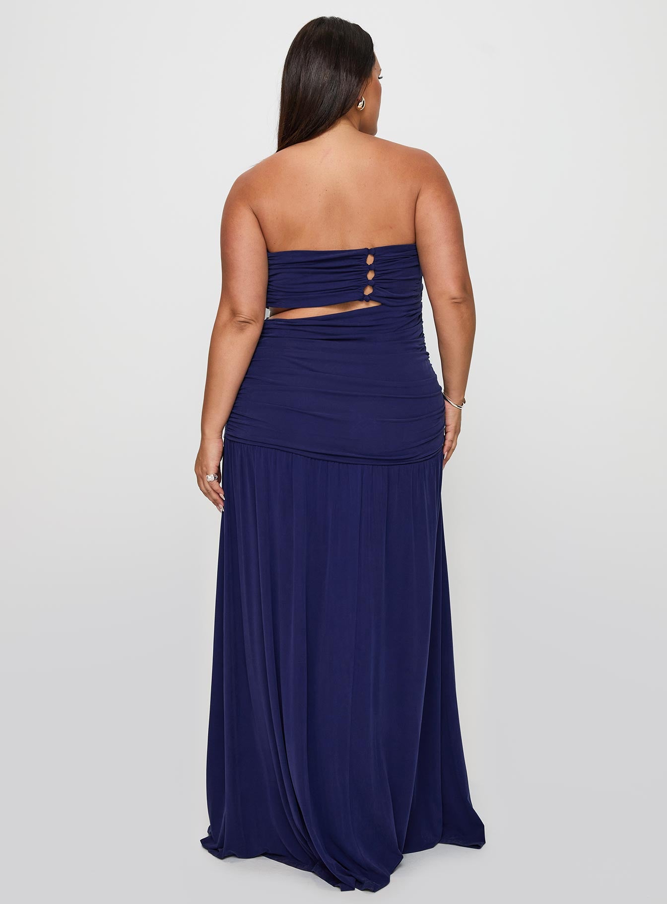 Grandeur Strapless Maxi Dress Navy Curve、mySite、solidvoid