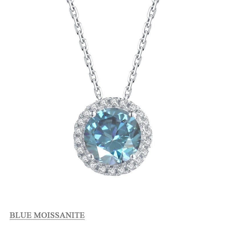 Moissanite Halo Jewelry 1ct Center Stone, 925 Sterling Silver Colors Available!、mySite、g9winljtr