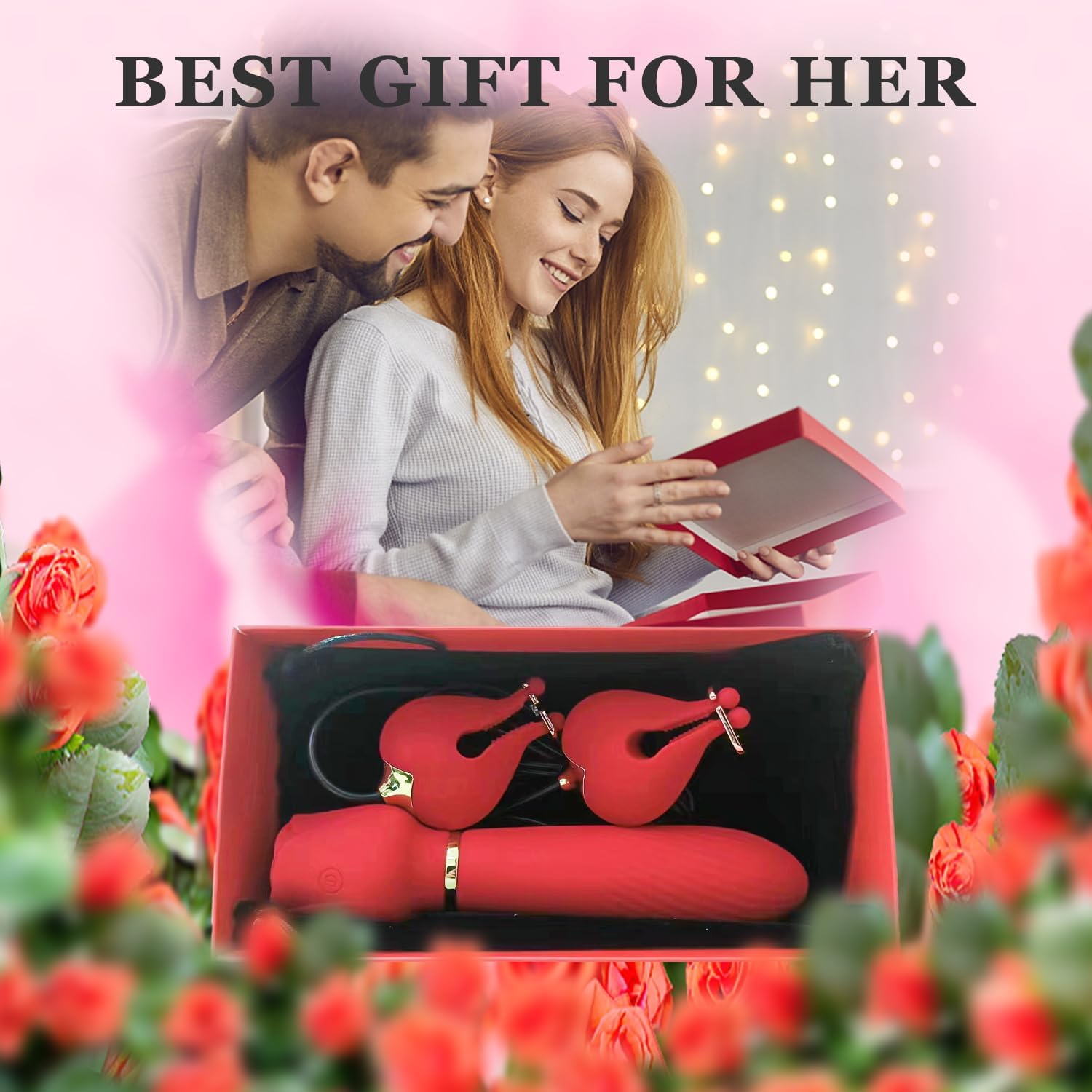 Rose 2 in 1 Nipple & Clitoral Vibrator | 10 Vibration Modes | USB、mySite、bottomscart