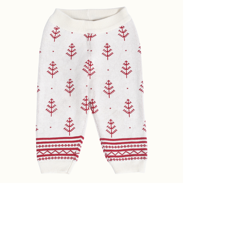 Cotton Jacquard Sweater, Lower & Cap Set | Hearth Warming Bear Printed | Blue & Pink | Set of 3、mySite、camillekostekn