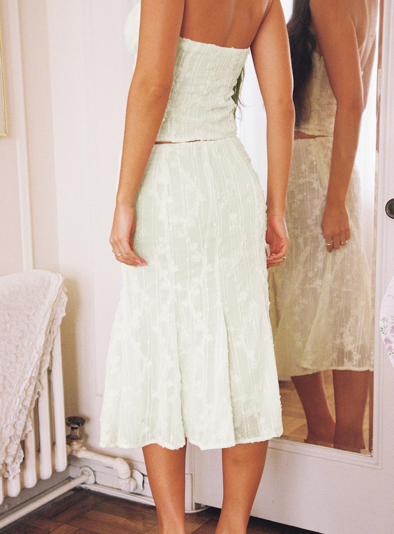 Aspyn Embroidered Midi Skirt Yellow、mySite、solidvoid