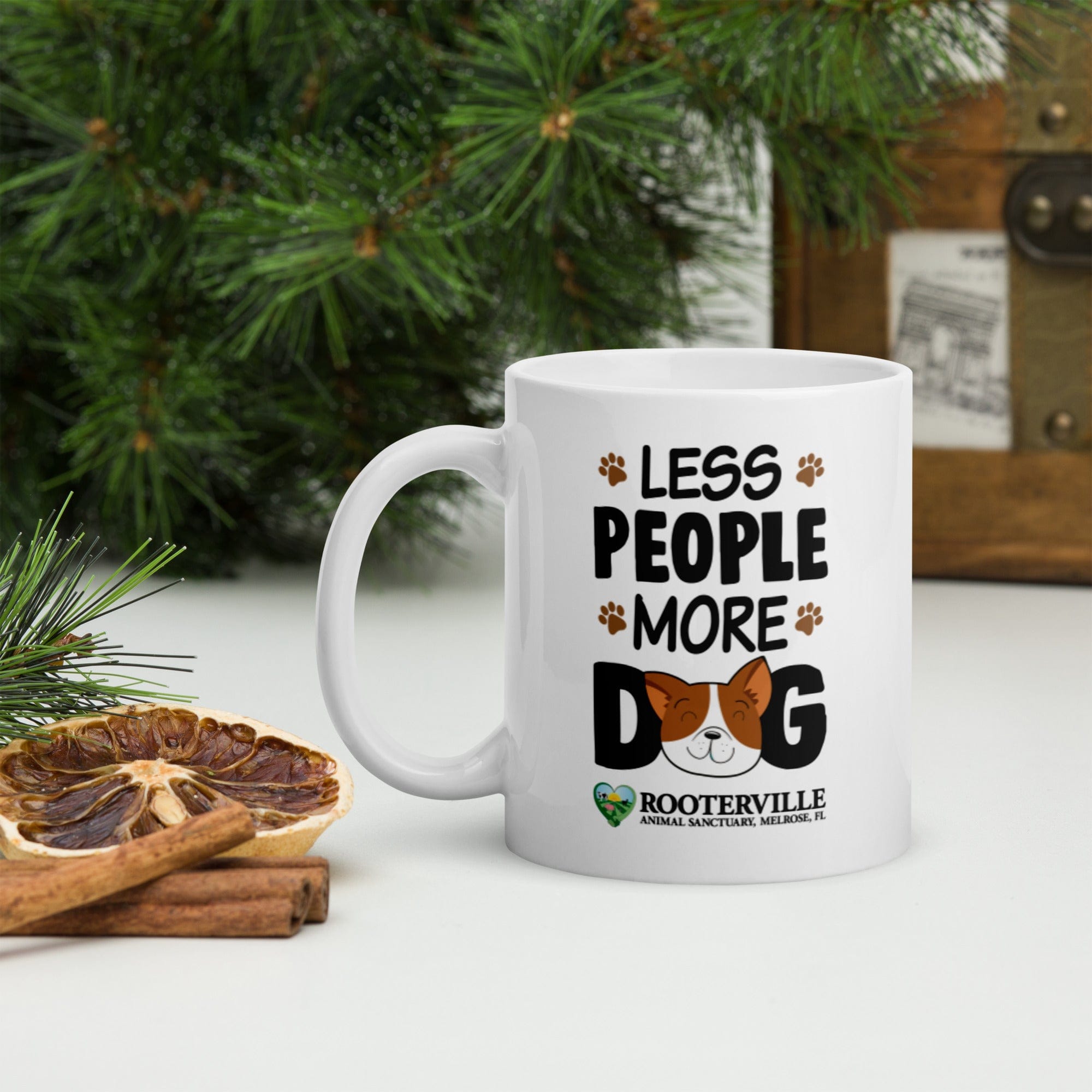 Less People More Dog White glossy mug、mySite、g9winljtr