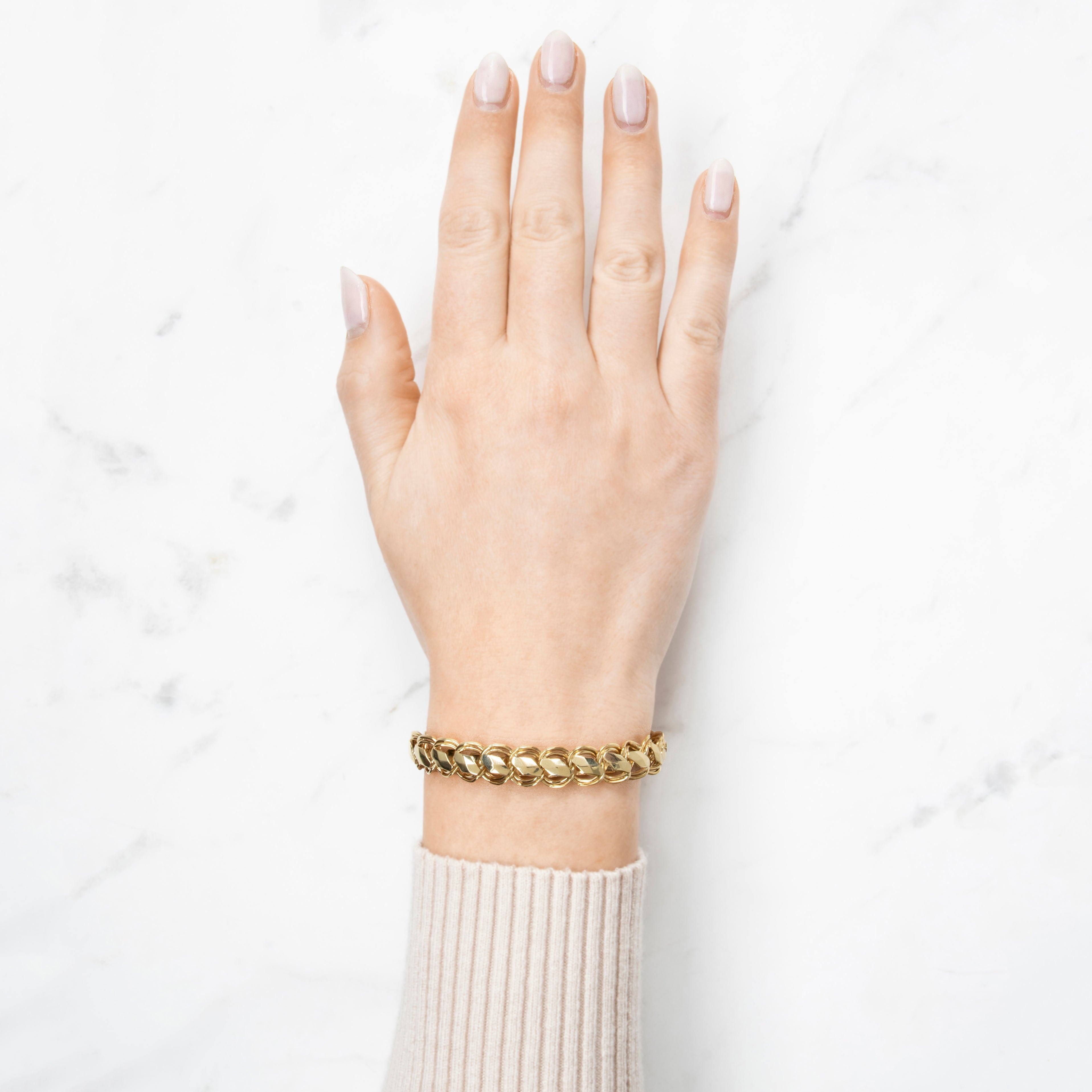 Vintage Italian 14k Yellow & White Gold Bracelet 6.5、mySite、hinf8tx79