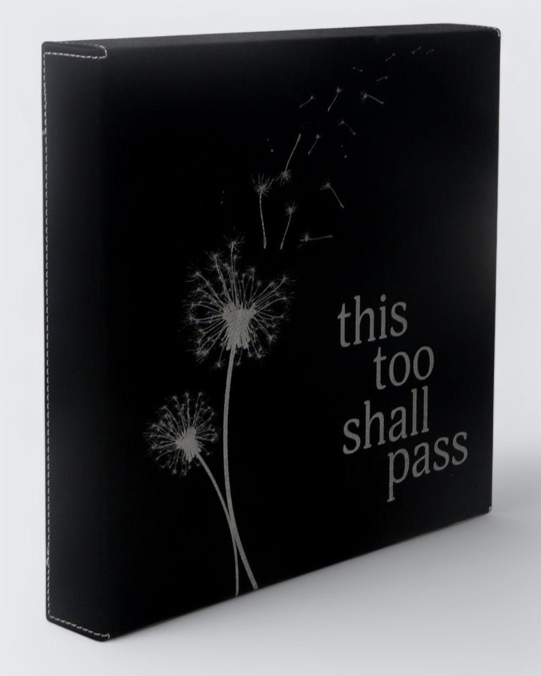 This Too Shall Pass Leatherette Black and Silver Inspirational Wall Hanging、mySite、topwebapps